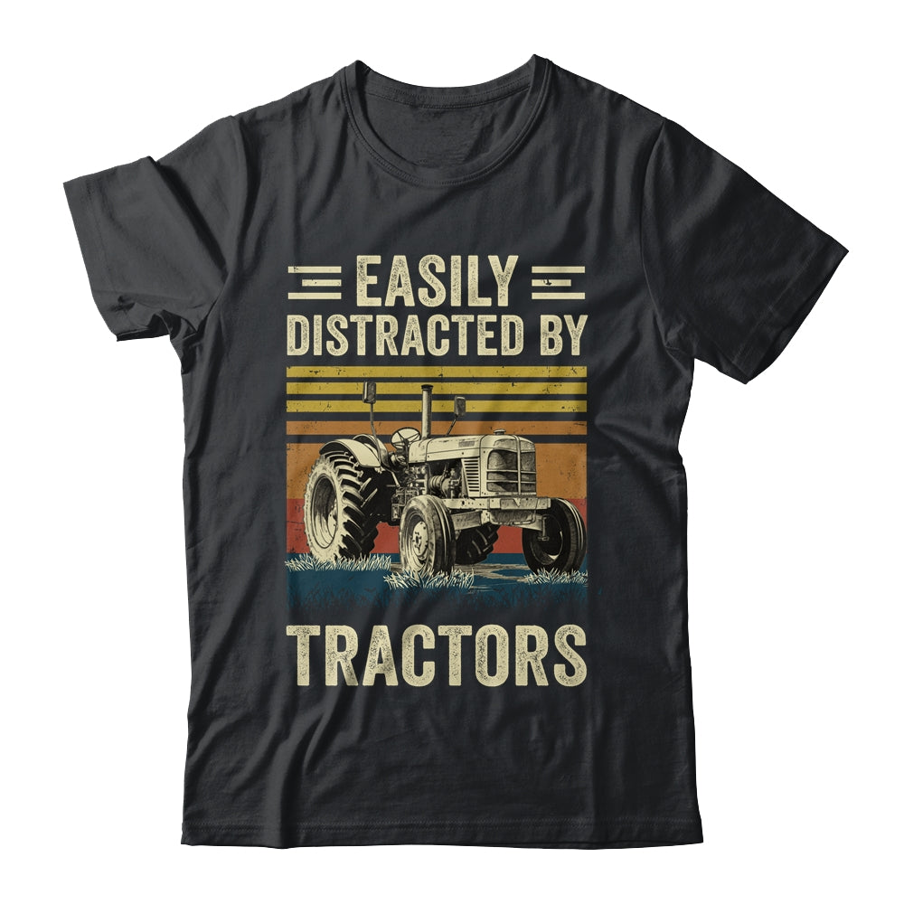 Easily Distracted By Tractor Art Men Farming Farmer Truck Shirt & Hoodie | siriusteestore