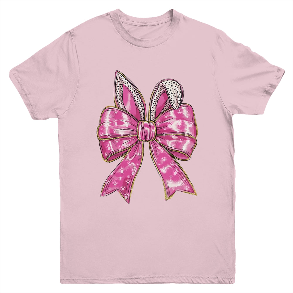 Easter Bunny Coquette Easter Day Happy Women Girls Jesus Youth Shirt | siriusteestore