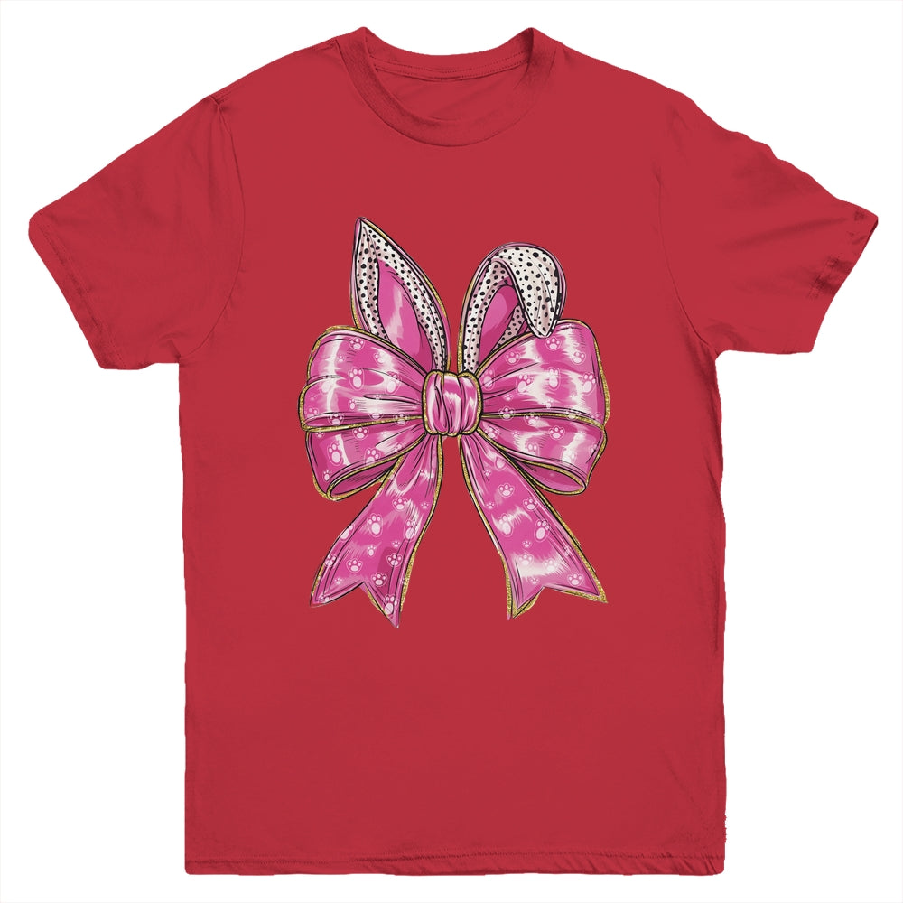 Easter Bunny Coquette Easter Day Happy Women Girls Jesus Youth Shirt | siriusteestore