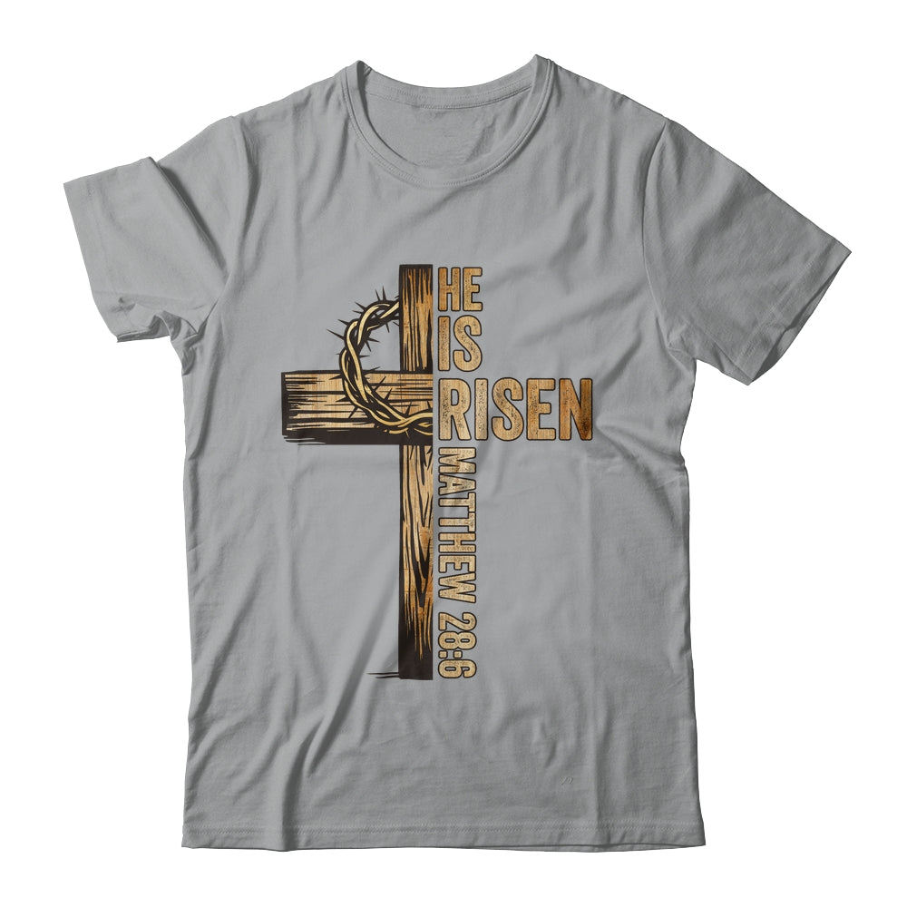 Easter Cross He Is Risen Jesus Christian Men Women Kids Shirt & Hoodie | siriusteestore