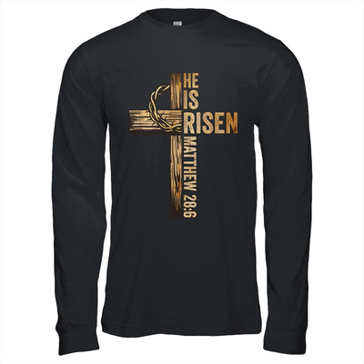 Easter Cross He Is Risen Jesus Christian Men Women Kids Shirt & Hoodie | siriusteestore