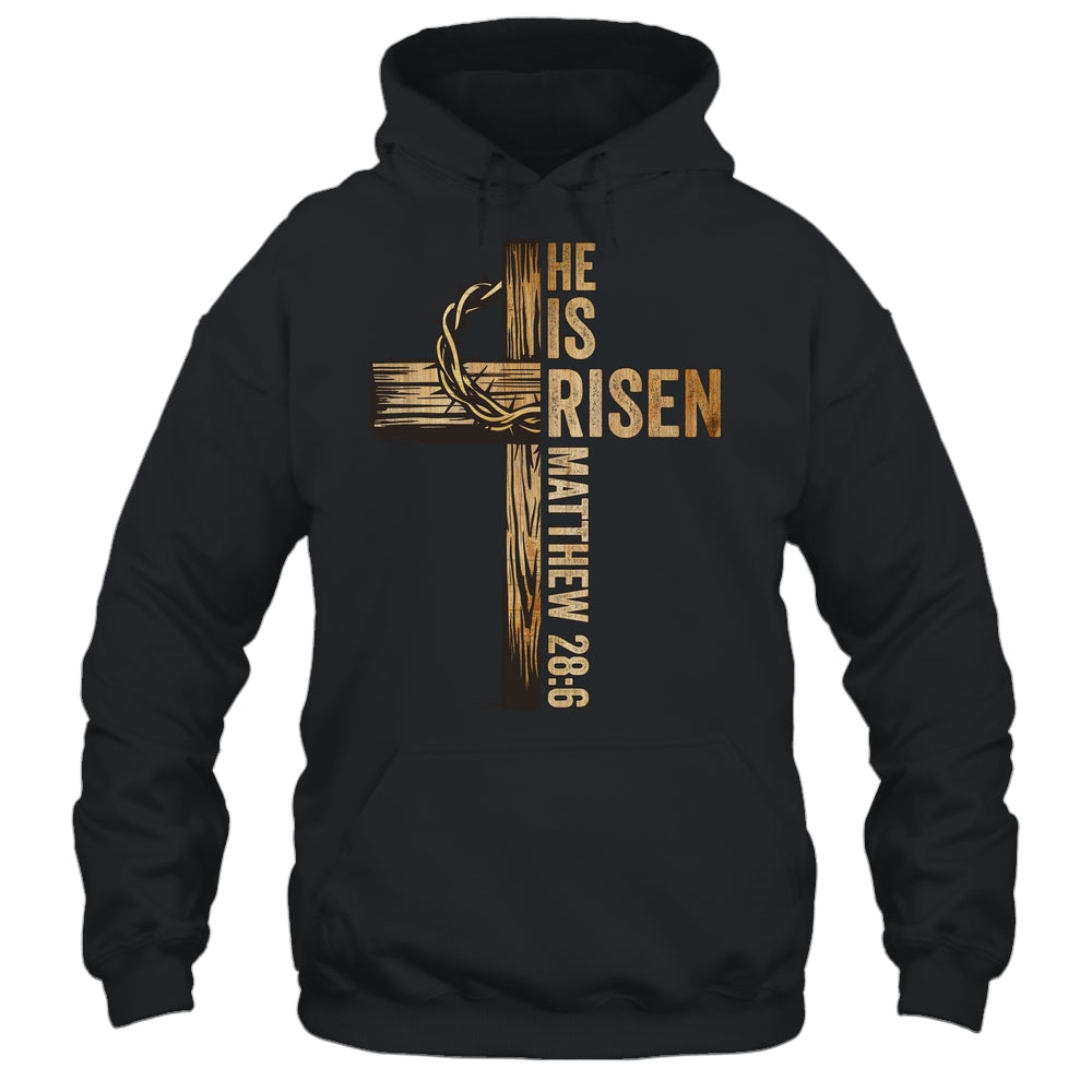 Easter Cross He Is Risen Jesus Christian Men Women Kids Shirt & Hoodie | siriusteestore
