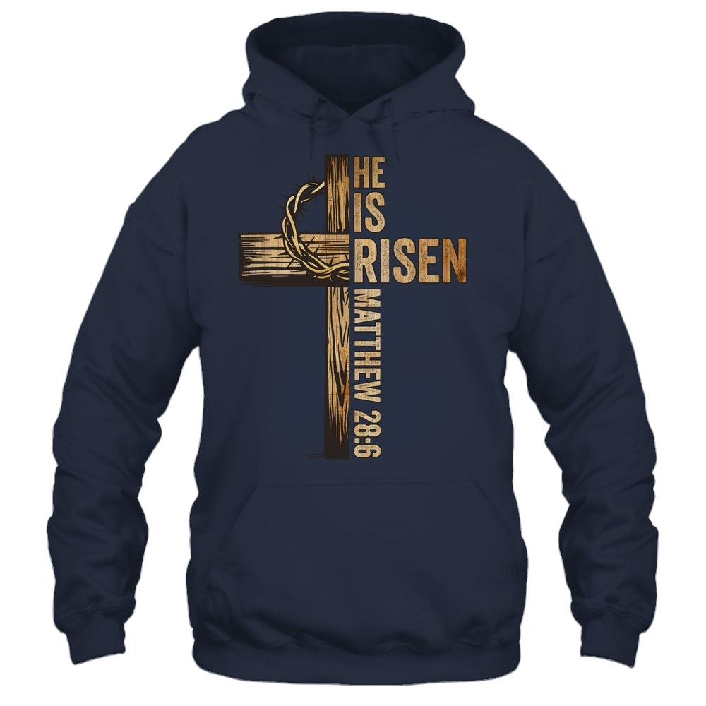Easter Cross He Is Risen Jesus Christian Men Women Kids Shirt & Hoodie | siriusteestore