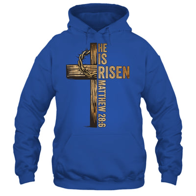 Easter Cross He Is Risen Jesus Christian Men Women Kids Shirt & Hoodie | siriusteestore