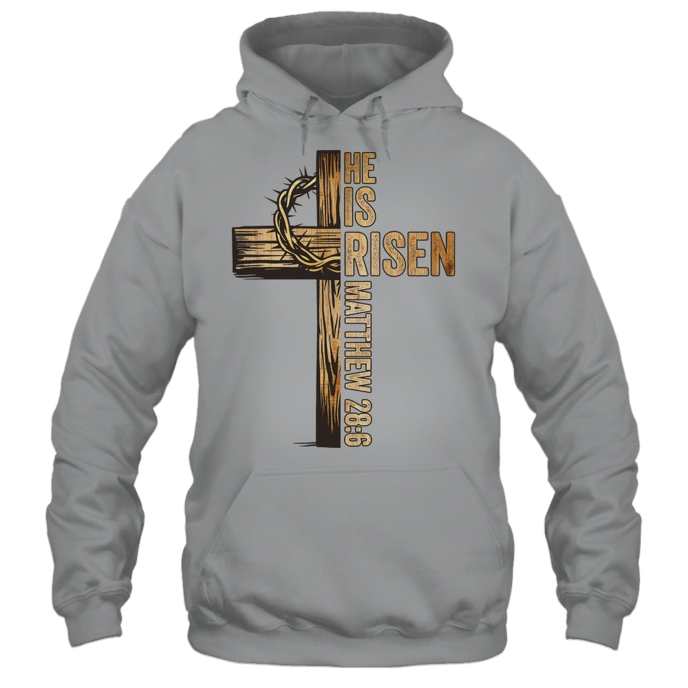 Easter Cross He Is Risen Jesus Christian Men Women Kids Shirt & Hoodie | siriusteestore