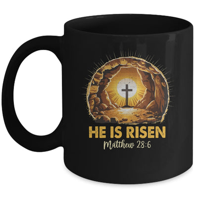 Easter He Is Risen Cross Matthew Jesus Christian Men Women Mug | siriusteestore