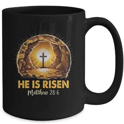 Easter He Is Risen Cross Matthew Jesus Christian Men Women Mug | siriusteestore