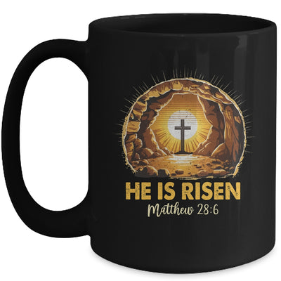 Easter He Is Risen Cross Matthew Jesus Christian Men Women Mug | siriusteestore