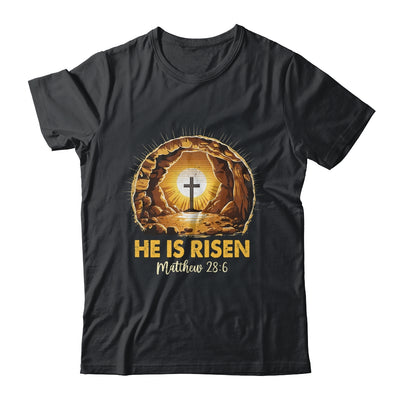 Easter He Is Risen Cross Matthew Jesus Christian Men Women Shirt & Hoodie | siriusteestore