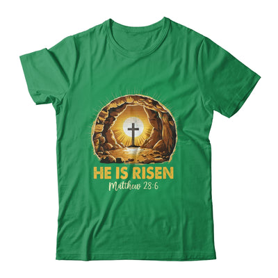 Easter He Is Risen Cross Matthew Jesus Christian Men Women Shirt & Hoodie | siriusteestore