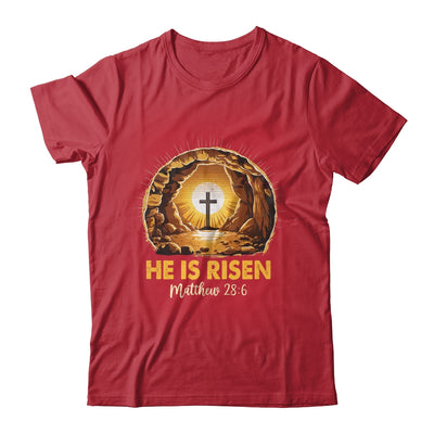 Easter He Is Risen Cross Matthew Jesus Christian Men Women Shirt & Hoodie | siriusteestore