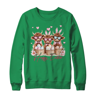 Easter Highland Cow Cute Cow Easter Retro Happy Easter Shirt & Sweatshirt | siriusteestore
