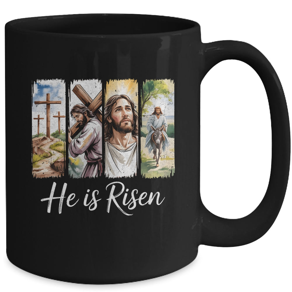 Easter Jesus He Is Risen 4 Scenes Christian Men Women Mug | siriusteestore