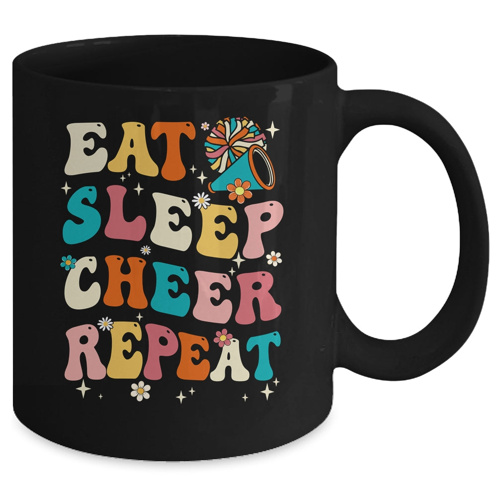 Eat Sleep Cheer Repeat Cheerleader Cheerleading Women Girls Mug | siriusteestore