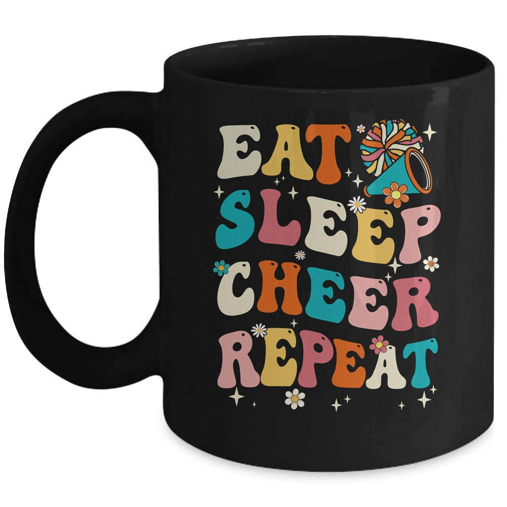 Eat Sleep Cheer Repeat Cheerleader Cheerleading Women Girls Mug | siriusteestore