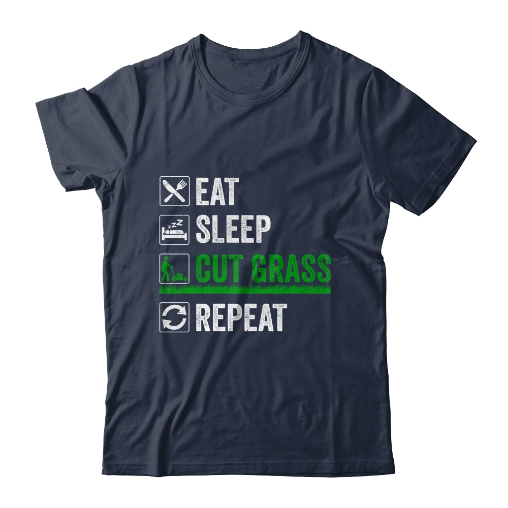 Eat Sleep Cut Grass Landscaping Funny Lawn Mowing Lawn Mower Shirt & Tank Top | siriusteestore