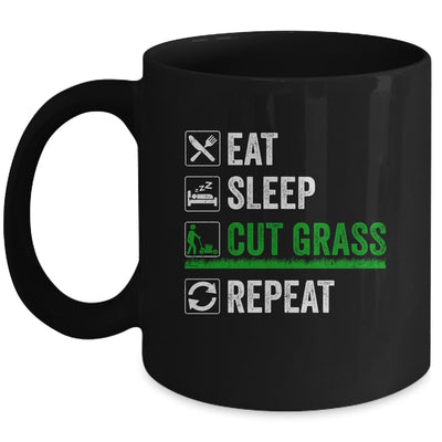 Eat Sleep Cut Grass Landscaping Funny Lawn Mowing Lawn Mower Mug | siriusteestore