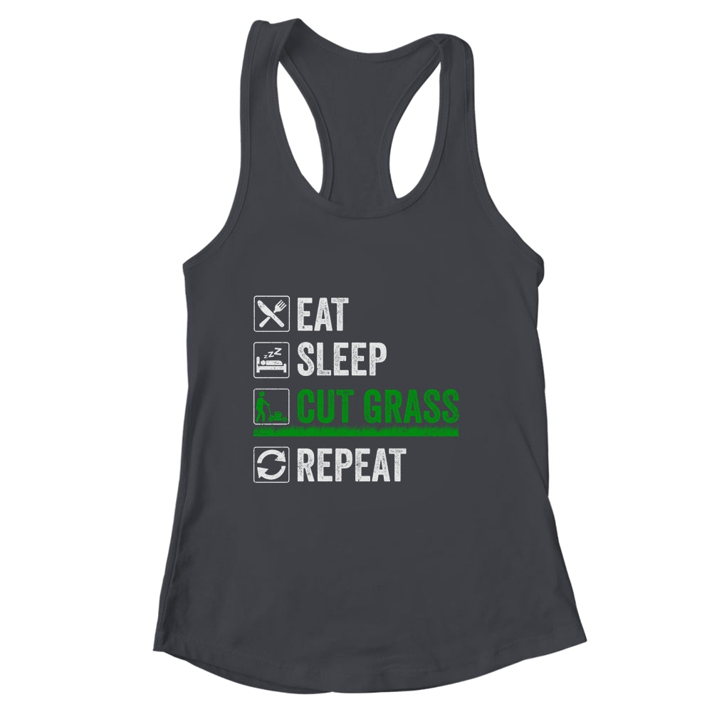 Eat Sleep Cut Grass Landscaping Funny Lawn Mowing Lawn Mower Shirt & Tank Top | siriusteestore