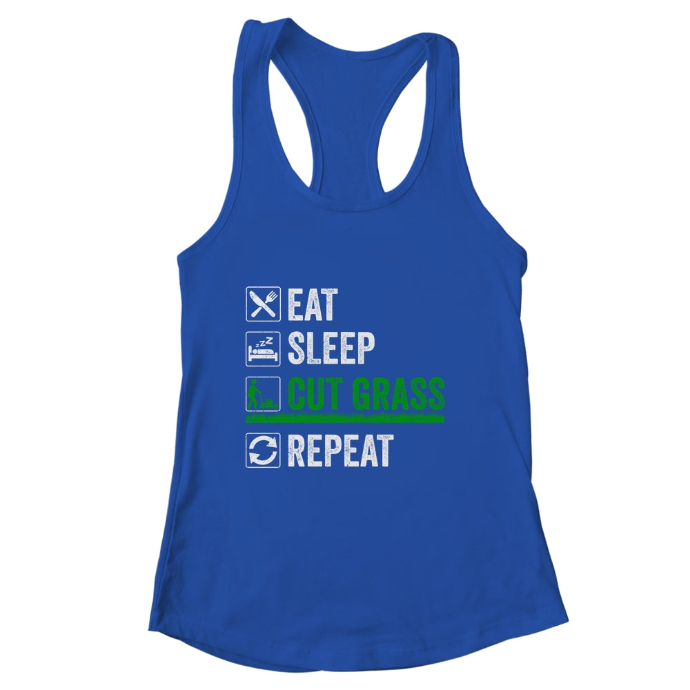 Eat Sleep Cut Grass Landscaping Funny Lawn Mowing Lawn Mower Shirt & Tank Top | siriusteestore