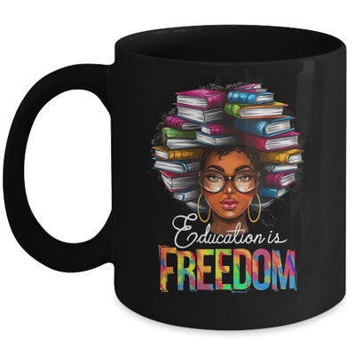 Education Is Freedom Black Teacher Books Black History Month Mug | siriusteestore