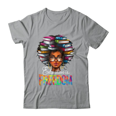 Education Is Freedom Black Teacher Books Black History Month Shirt & Tank Top | siriusteestore