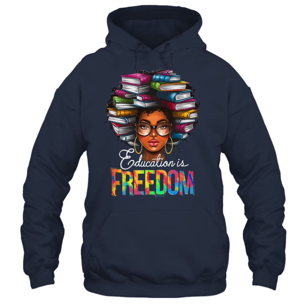 Education Is Freedom Black Teacher Books Black History Month Shirt & Tank Top | siriusteestore