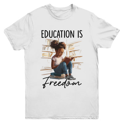 Education Is Freedom Black Teacher Books Black History Month Youth Shirt | siriusteestore