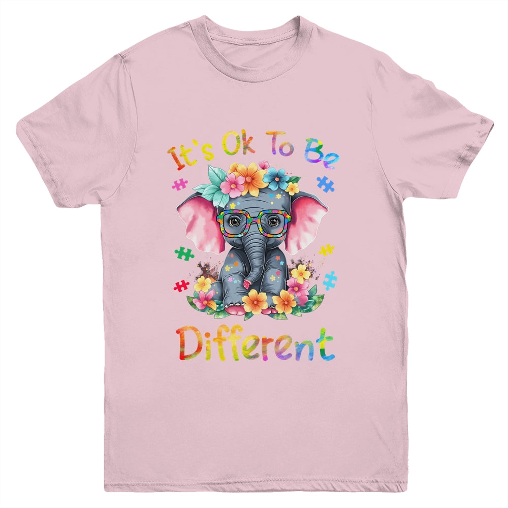 Elephant Autism Awareness It's Ok To Be Different Boys Kids Youth Shirt | siriusteestore