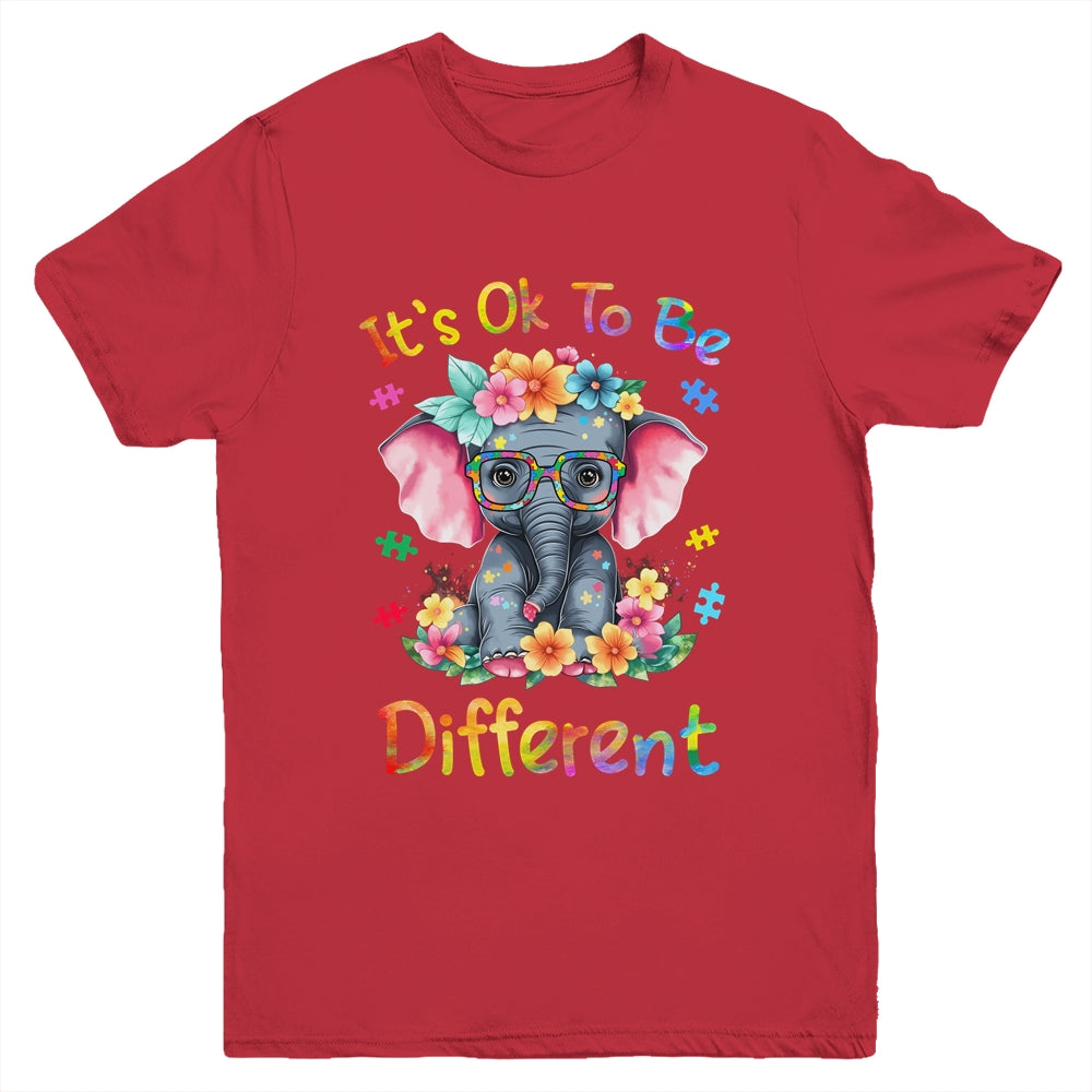 Elephant Autism Awareness It's Ok To Be Different Boys Kids Youth Shirt | siriusteestore