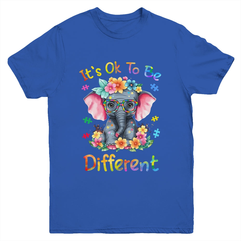 Elephant Autism Awareness It's Ok To Be Different Boys Kids Youth Shirt | siriusteestore