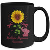 Elephant Burgundy Ribbon Multiple Myeloma Awareness Sunflower Mug | siriusteestore
