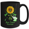 Elephant Green Ribbon Liver Cancer Awareness Sunflower Mug | siriusteestore