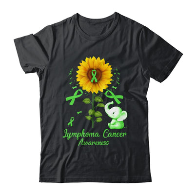 Elephant Green Ribbon Lymphoma Cancer Awareness Sunflower Shirt & Hoodie | siriusteestore