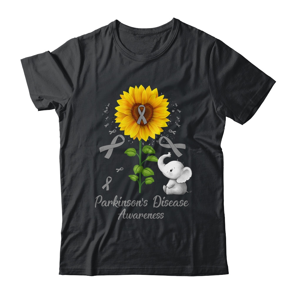Elephant Grey Ribbon Parkinson's Disease Awareness Sunflower Shirt & Hoodie | siriusteestore