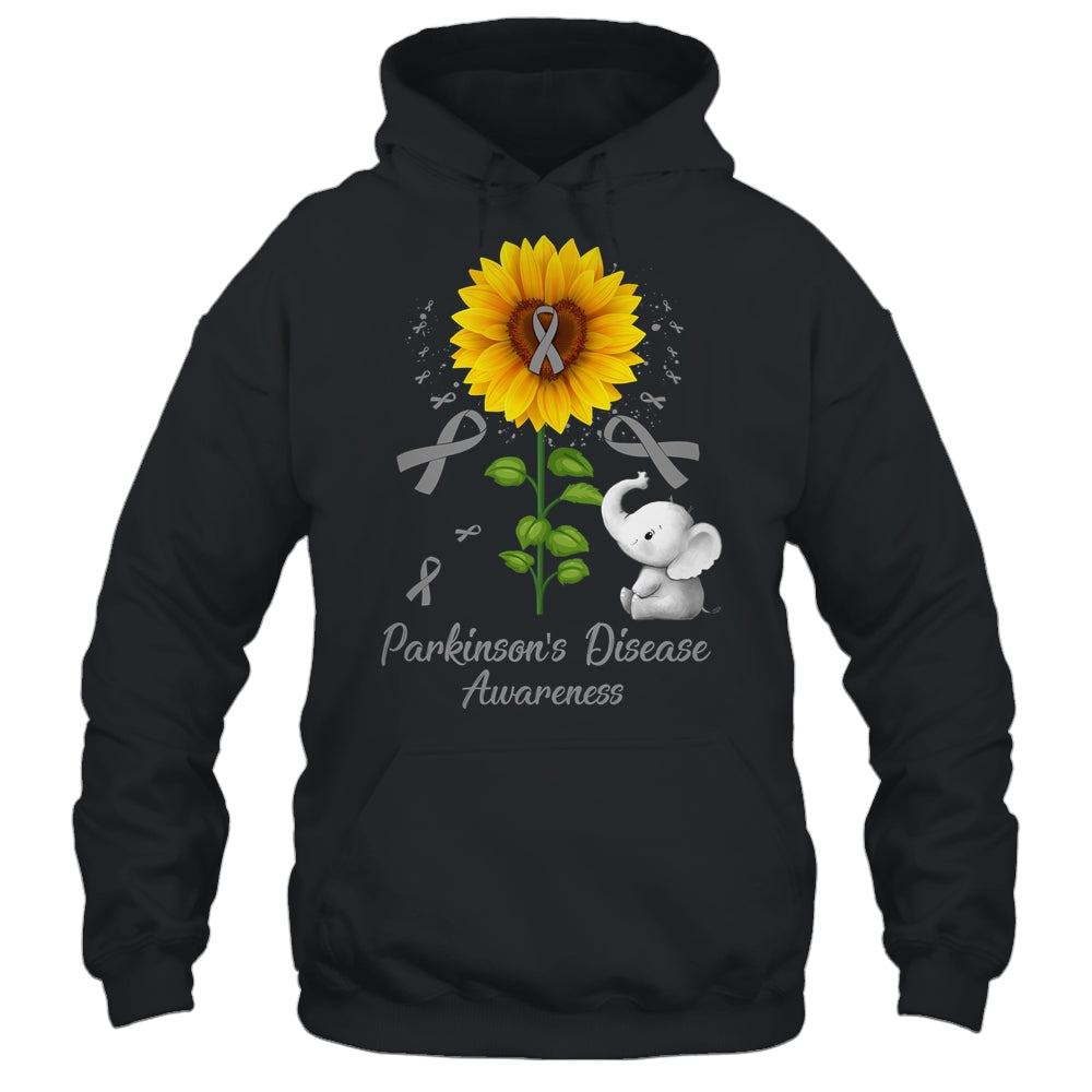 Elephant Grey Ribbon Parkinson's Disease Awareness Sunflower Shirt & Hoodie | siriusteestore
