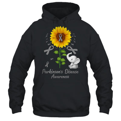 Elephant Grey Ribbon Parkinson's Disease Awareness Sunflower Shirt & Hoodie | siriusteestore