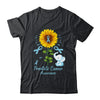 Elephant Light Blue Ribbon Prostate Cancer Awareness Sunflower Shirt & Hoodie | siriusteestore