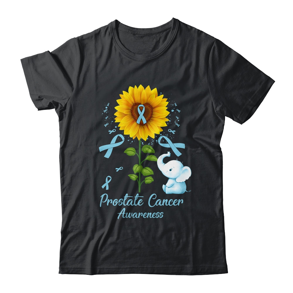 Elephant Light Blue Ribbon Prostate Cancer Awareness Sunflower Shirt & Hoodie | siriusteestore