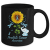 Elephant Light Blue Ribbon Prostate Cancer Awareness Sunflower Mug | siriusteestore