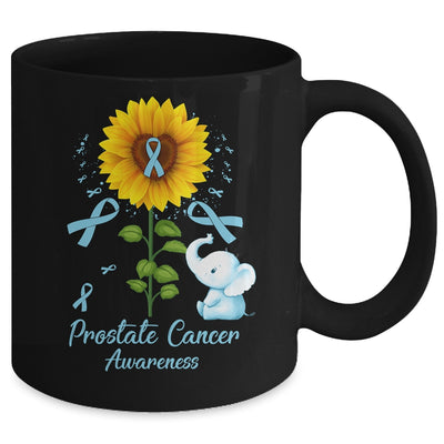Elephant Light Blue Ribbon Prostate Cancer Awareness Sunflower Mug | siriusteestore