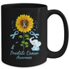 Elephant Light Blue Ribbon Prostate Cancer Awareness Sunflower Mug | siriusteestore