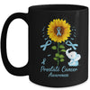 Elephant Light Blue Ribbon Prostate Cancer Awareness Sunflower Mug | siriusteestore