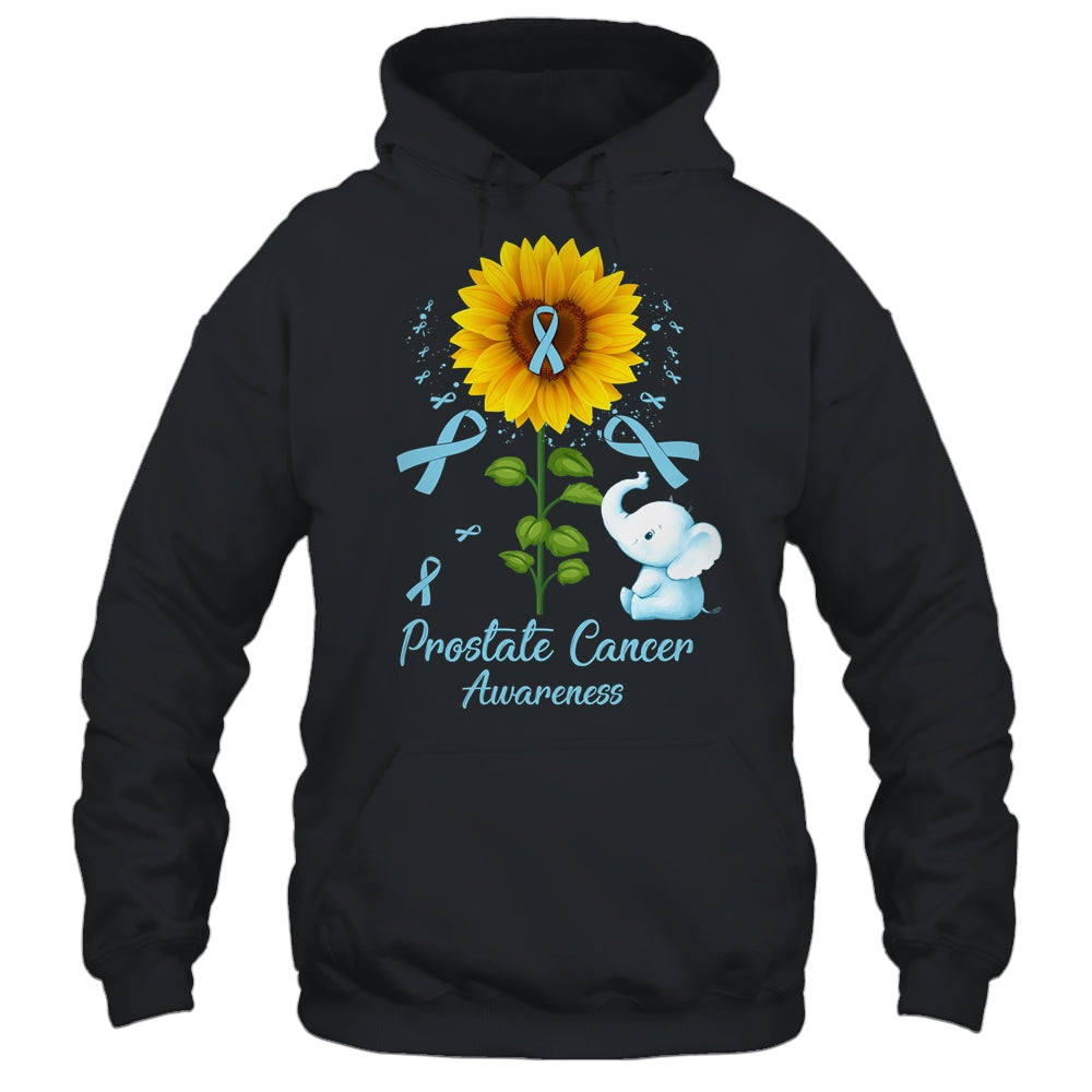 Elephant Light Blue Ribbon Prostate Cancer Awareness Sunflower Shirt & Hoodie | siriusteestore