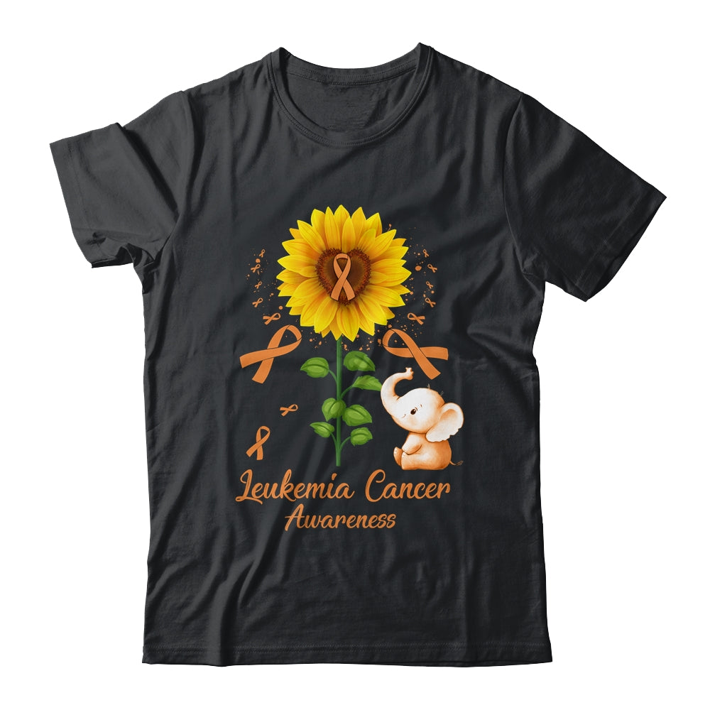 Elephant Orange Ribbon Leukemia Cancer Awareness Sunflower Shirt & Hoodie | siriusteestore