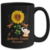 Elephant Orange Ribbon Leukemia Cancer Awareness Sunflower Mug | siriusteestore