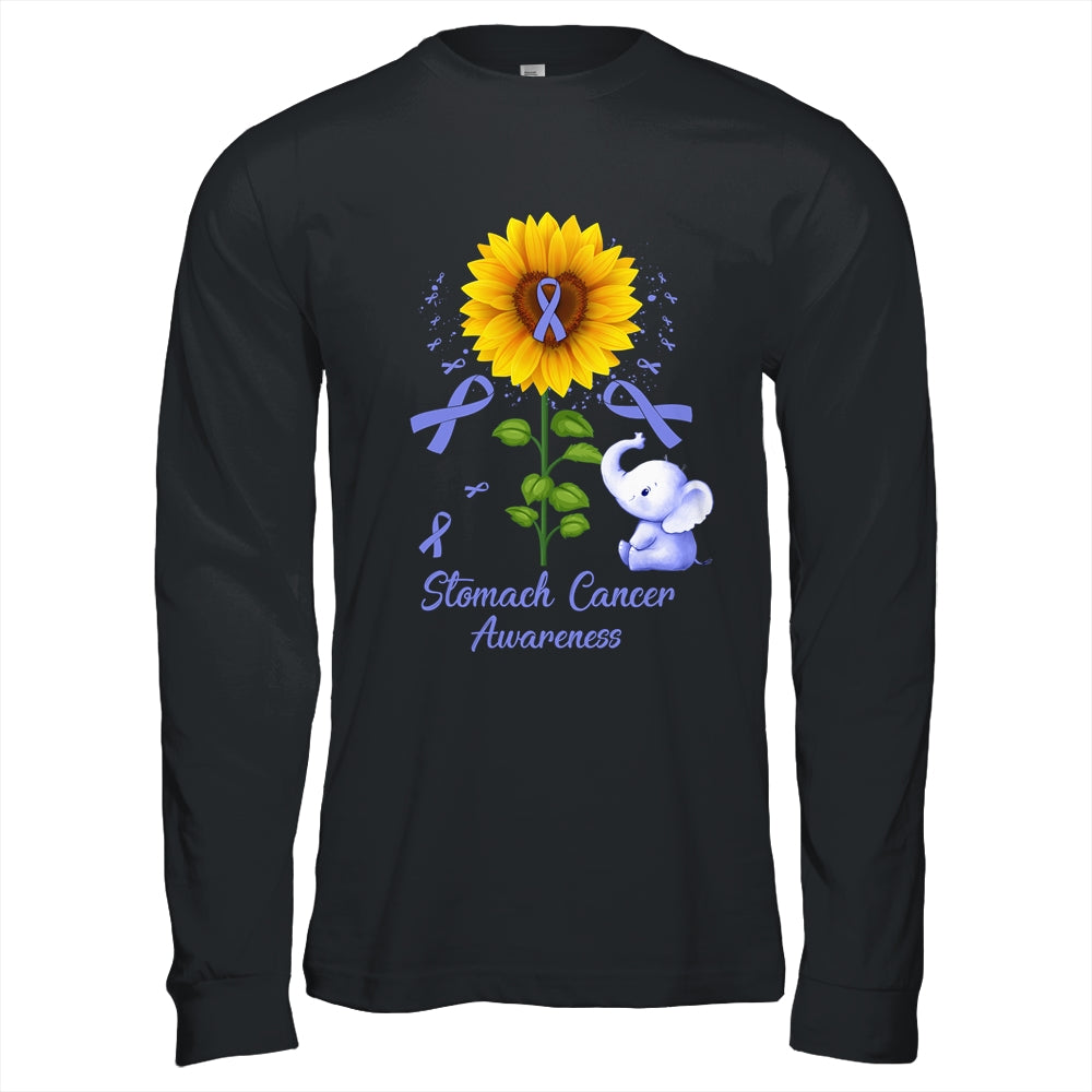 Elephant Periwinkle Ribbon Stomach Cancer Awareness Sunflower Shirt & Hoodie | siriusteestore