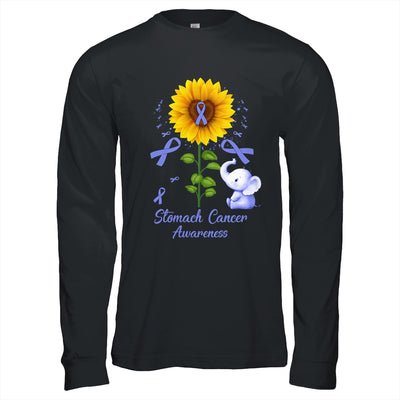 Elephant Periwinkle Ribbon Stomach Cancer Awareness Sunflower Shirt & Hoodie | siriusteestore