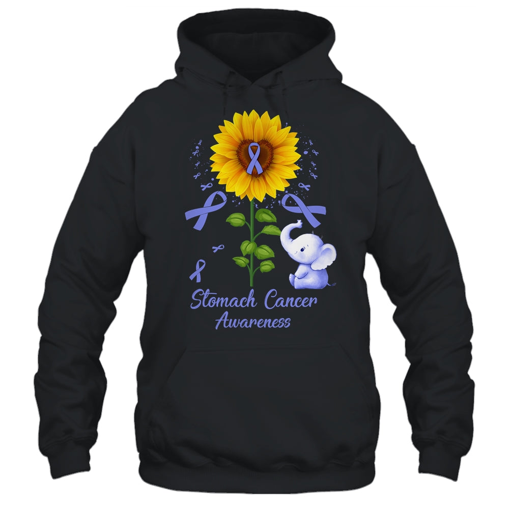 Elephant Periwinkle Ribbon Stomach Cancer Awareness Sunflower Shirt & Hoodie | siriusteestore