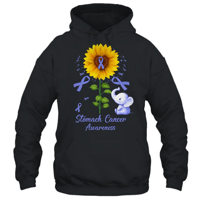 Elephant Periwinkle Ribbon Stomach Cancer Awareness Sunflower Shirt & Hoodie | siriusteestore