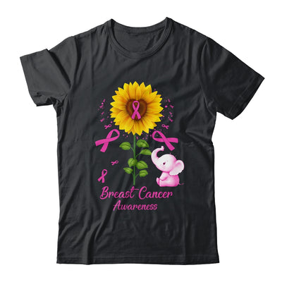 Elephant Pink Ribbon Breast Cancer Awareness Sunflower Shirt & Hoodie | siriusteestore